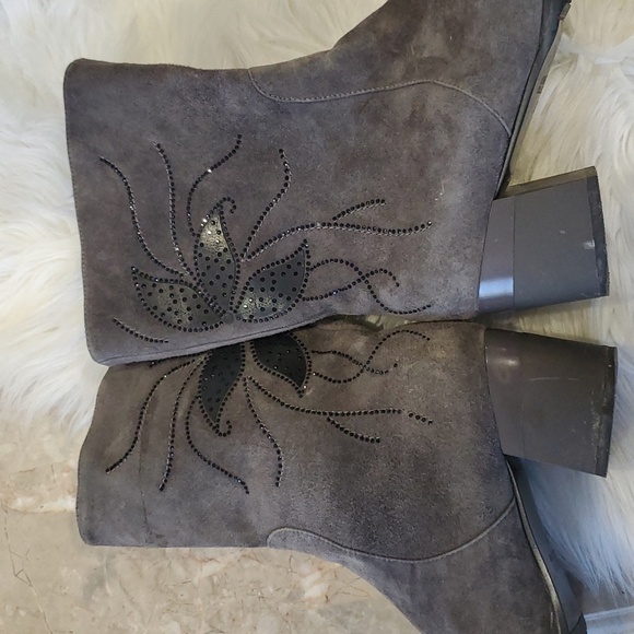 Bonetti  collection grey women's suade boots size 7 - Picture 7 of 16